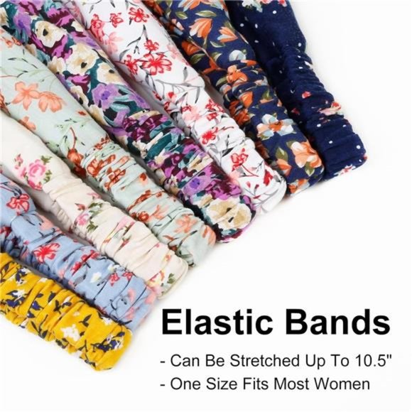 8 Boho Headbands for Women  Floral Print Soft Elastic Hair Bands main image 5